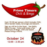 Prime Timers Chili and Bingo 