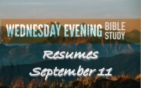 Wednesday Bible Study Resumes 